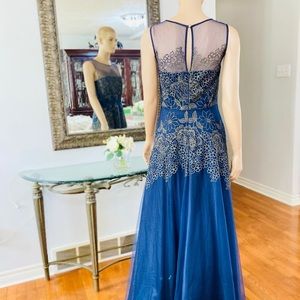Wedding guest blue dress